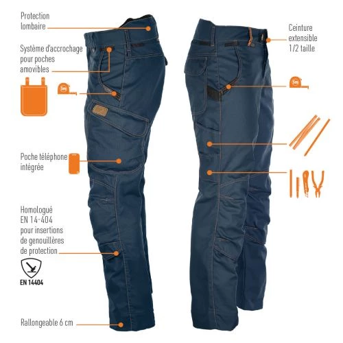Pantalon multi-travaux Bosseur HARPOON MEDIUM 5 Pantalon multi-travaux Bosseur HARPOON MEDIUM – Image 3