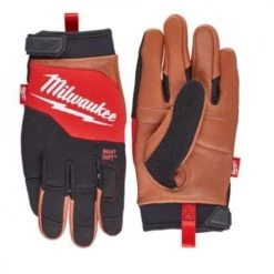 Gants américain LEATHER GLOVES Milwaukee en cuir hybrides -Vêtement de travail Soldes AFD 158342